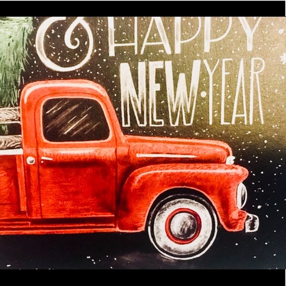 Merry Christmas Red Truck Wood Box Sign Farmhouse - Picture 6 of 6